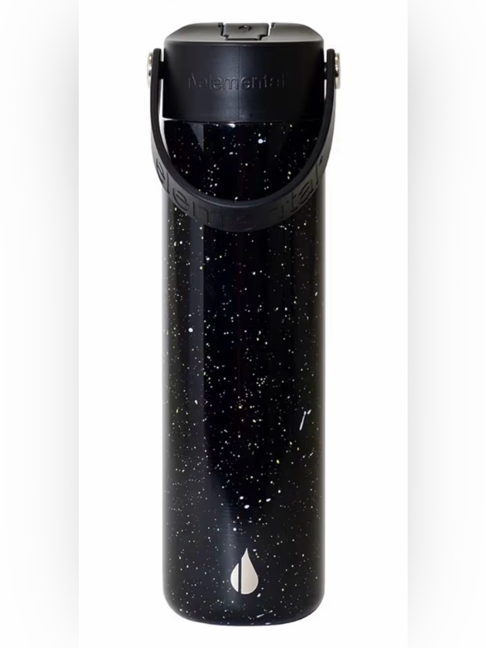 Elemental Black Speckle 24oz Insulated Leak Proof Water Bottle w/ Straw